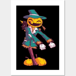 Halloween Scarecrows Pumpkin Floss Dance Posters and Art